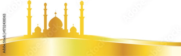 Obraz vector illustration of a golden mosque banner