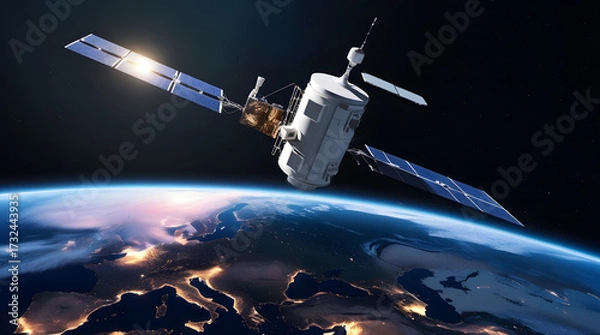 Obraz spaceship and planet