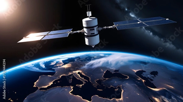 Obraz spaceship and planet