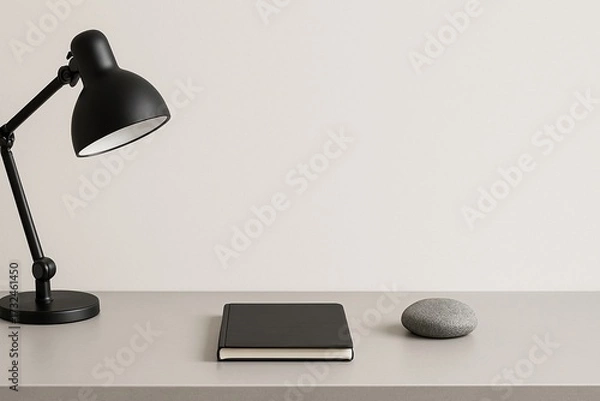 Obraz Calm, clutter-free workspace perfect for productivity and remote work editorial content.