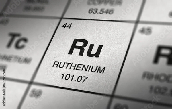 Fototapeta RUTHENIUM Element 44 of the periodic table