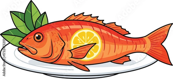 Fototapeta fish on a white background