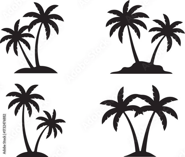 Fototapeta set of palm trees