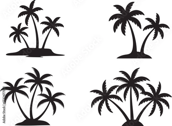 Fototapeta set of palm trees