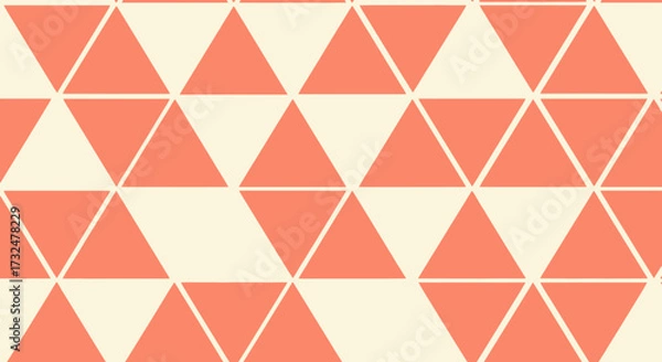 Obraz Peach triangles on cream backdrop create a geometric pattern