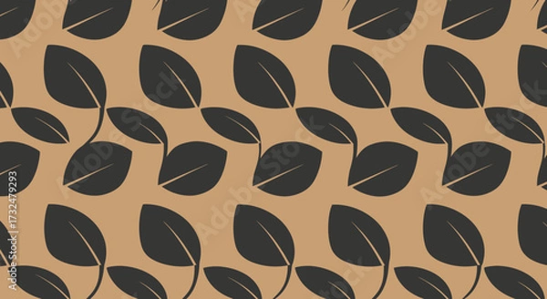 Obraz Dark leaves pattern on tan background