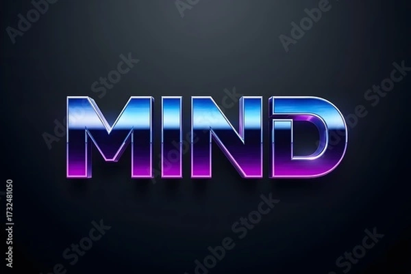 Fototapeta Mind Futuristic Style 3D Editable Text Effect Template for Modern Typography, Digital Design, and Creative Graphic Projects
