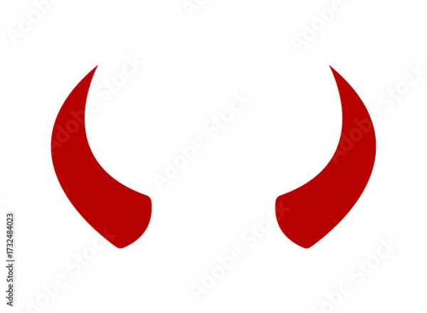 Obraz Vector Halloween red devil horns illustration