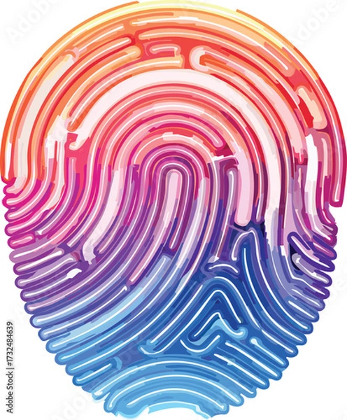 Fototapeta Digital Fingerprint Scanner with Glowing Lines for Biometric Security, Cyber Technology, and Futuristic Identification Systems