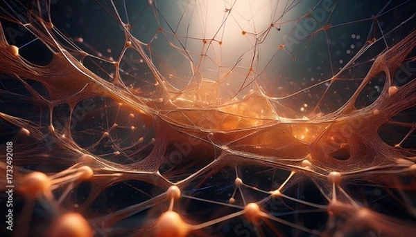 Fototapeta Intricate Digital Network Abstract Representation of Synaptic Connections and Data Flow