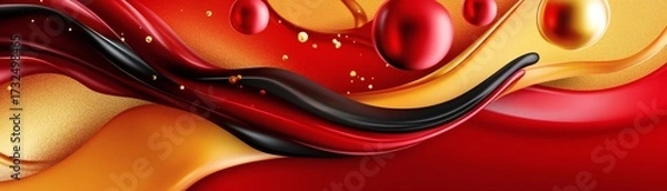 Fototapeta Vibrant and artistic abstract design with swirling colors, evoking a sense of movement and elegance