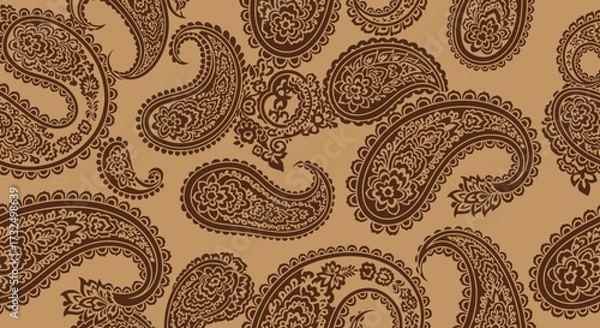 Obraz Brown paisley pattern on a tan background