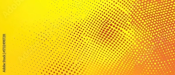 Obraz Halftone background, yellow color, dot pattern design