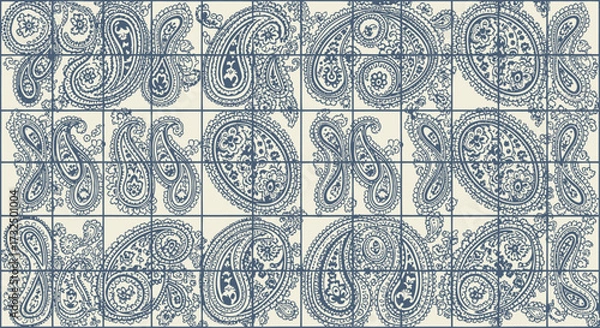 Obraz Paisley grid pattern