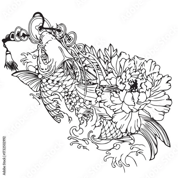 Obraz Koi fish tattoo 002