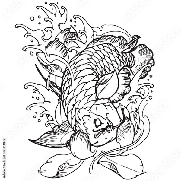 Obraz Koi fish tattoo 003