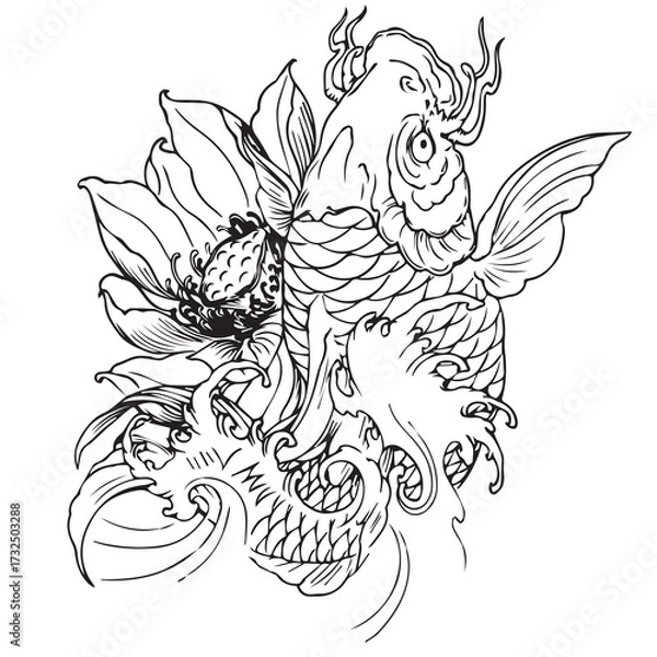 Obraz Koi fish tattoo 005