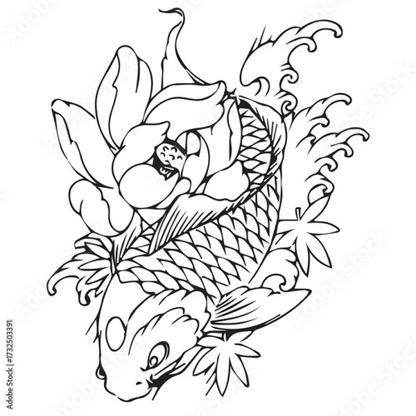 Obraz Koi fish tattoo 007