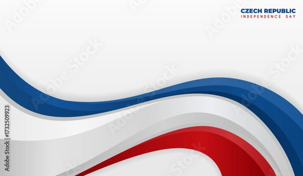 Obraz Czech republic independence day background, design element with waving ribbon flag