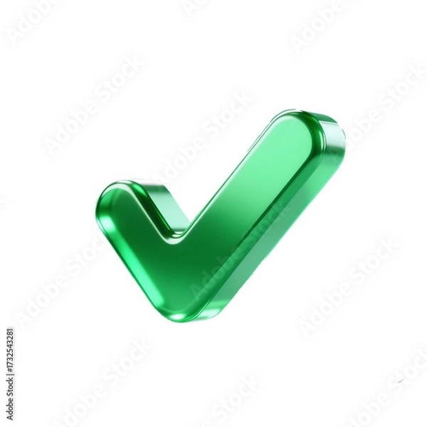 Fototapeta 3D green check mark
