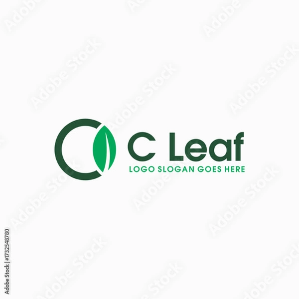 Obraz C or O LEAF logo icon vector image