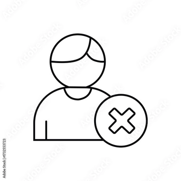 Obraz User Remove Icon | Delete Profile Symbol | Account Remove Outline Vector