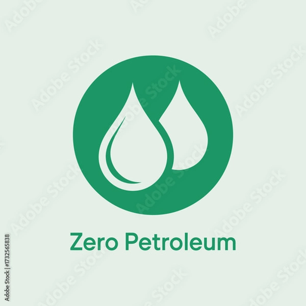 Fototapeta A fresh and innovative graphic design containing a zero petroleum concept, showcasing two droplets that symbolize purity and commitment to environmental sustainability.