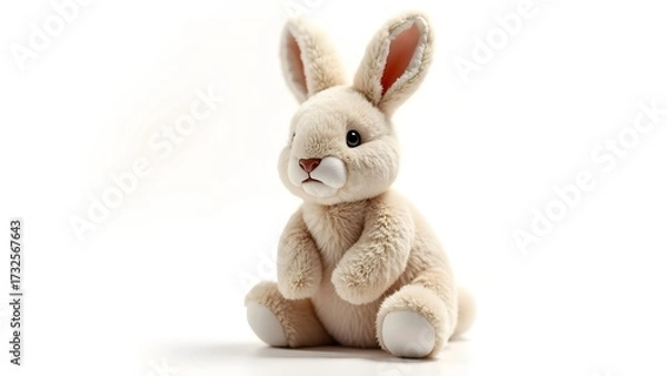 Fototapeta Stuffed Rabbit Isolated on White Background