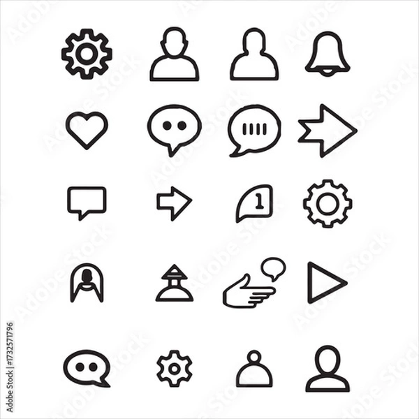 Obraz Social Media Editable Stroke Line Icons.