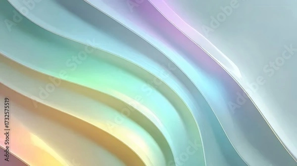 Obraz 虹色抽象波状背景と金色のディテール