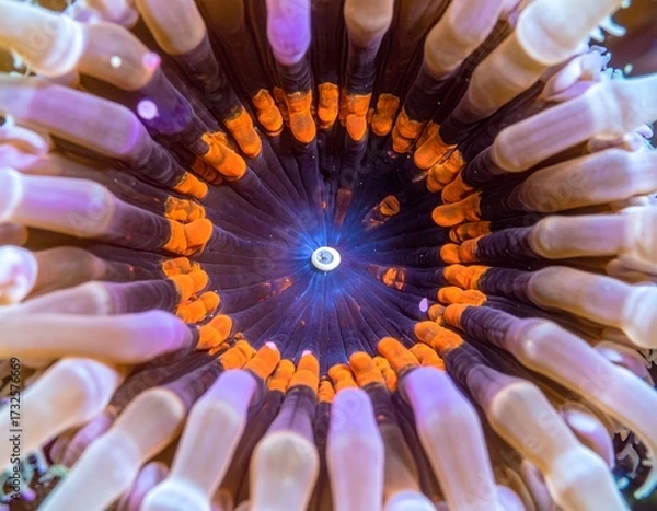 Obraz Close-up view of an anemone's intricate structure