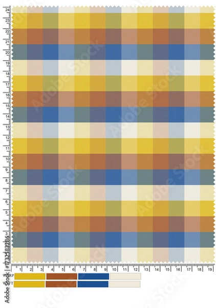 Fototapeta Pink pastel vintage gingham seamless textile pattern with grunge backdrop and copy space