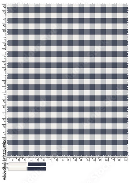 Fototapeta A seamless checkered pink and red gingham plaid cotton fabric texture for a picnic blanket or tablecloth design