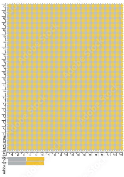 Fototapeta Yellow vector illustration of a blank notebook with a postage stamp design border
