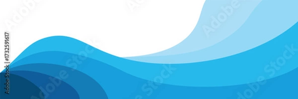 Fototapeta Abstract blue gradient wave layers forming flowing curves for modern background, motion and creative design vector illustration