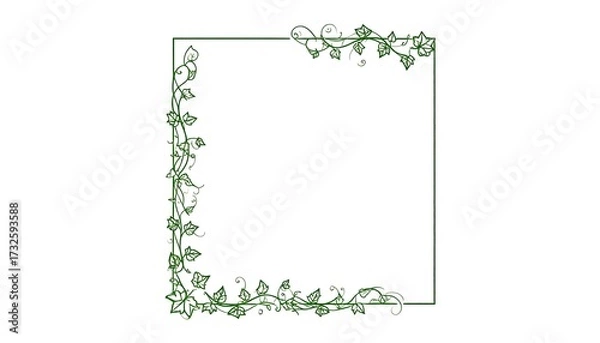 Obraz Decorative green ivy border frame