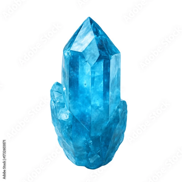 Fototapeta Blue crystal on a transparent background. Nature. Stones. Harmony. Fantasy.