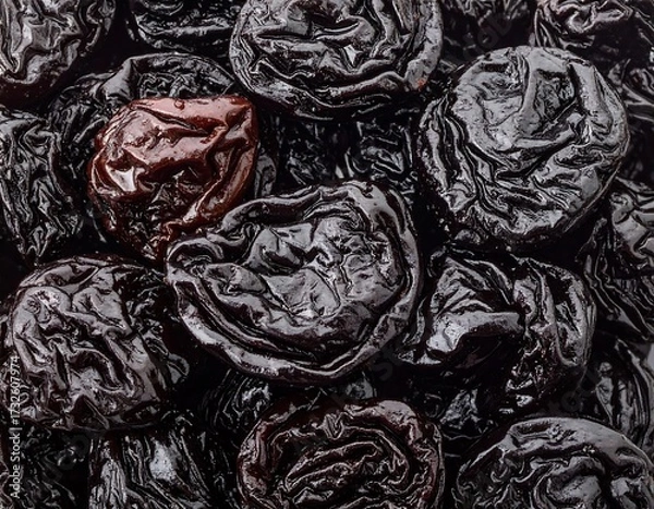 Fototapeta Close-up view of many dried plums