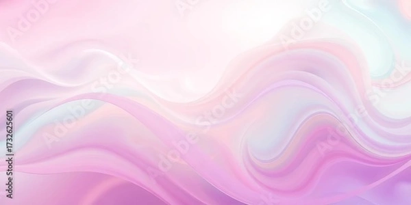Fototapeta Swirling, translucent, pastel waves forming an abstract background, design, ripple
