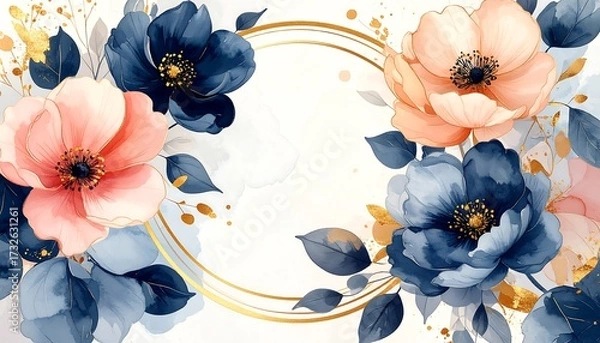 Obraz Delicate floral arrangement in soft pinks and blues