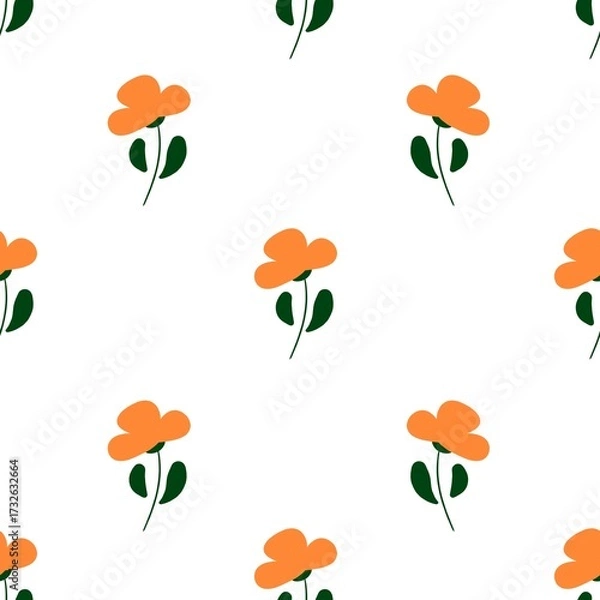 Obraz seamless background with orange flowers 