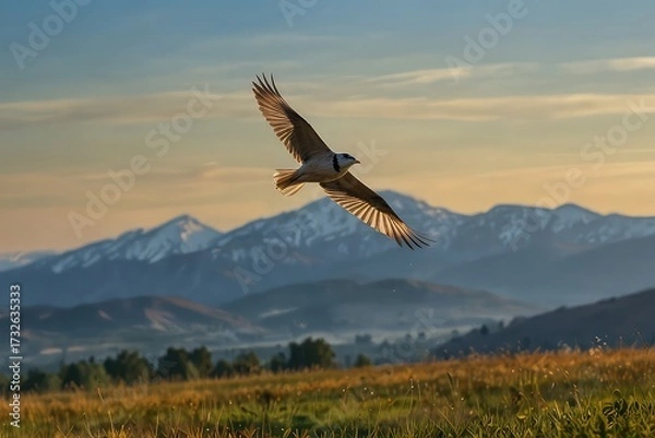 Obraz Bird Flying in the sky on transparent background
