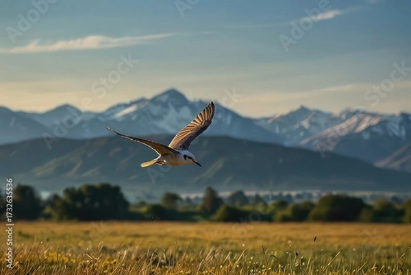 Obraz Bird Flying in the sky on transparent background