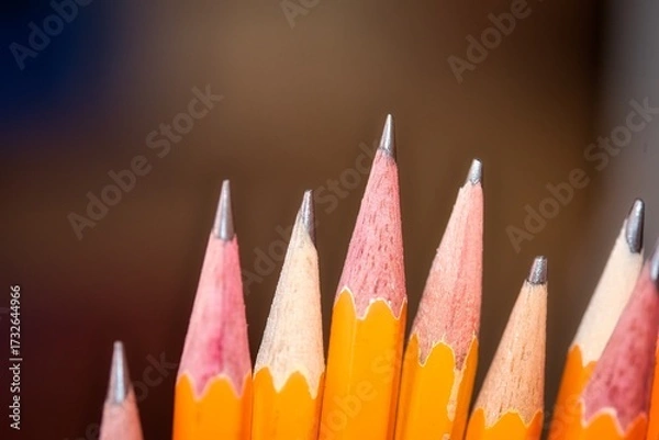 Obraz Close up of pencils with a blurred background.