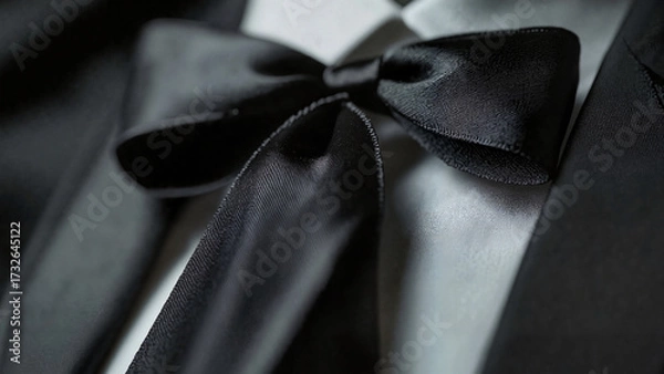 Fototapeta Black ribbon on lapel, memorial campaign visuals, editorial illustrations, blog articles on remembrance, professional campaigns, commemorative event invitations, corporate remembrance visuals 