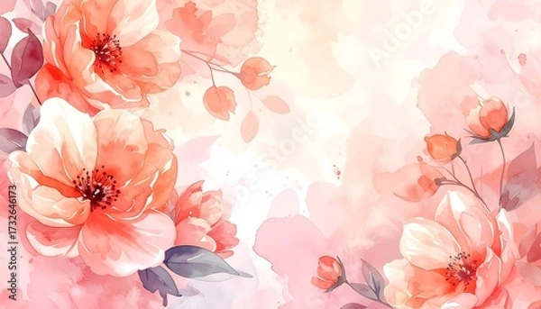 Obraz Delicate floral watercolor background