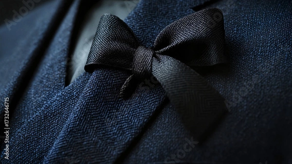 Fototapeta Black ribbon on lapel, memorial campaign visuals, editorial illustrations, blog articles on remembrance, professional campaigns, commemorative event invitations, corporate remembrance visuals 