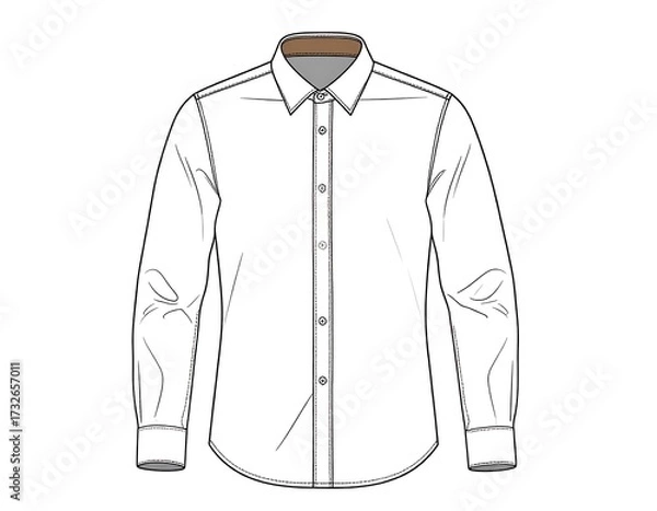 Obraz Formal shirt technical drawing