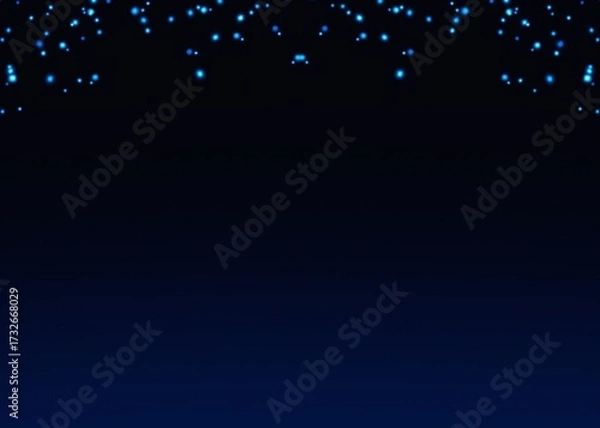 Fototapeta Abstract Blue Glowing Sparkling Confetti Light Glitter Particles PNG on Transparent Background