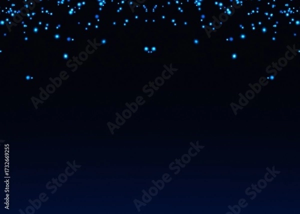Fototapeta Abstract Blue Glowing Sparkling Confetti Light Glitter Particles PNG on Transparent Background